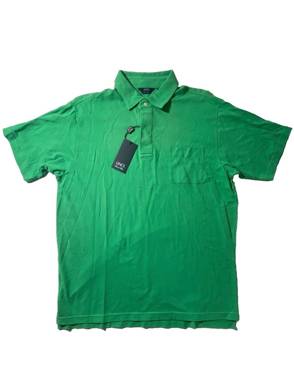 NEW Size XL Mens Lincs By David Chu Short Sleeve Polo Shirt Cotton Green $65